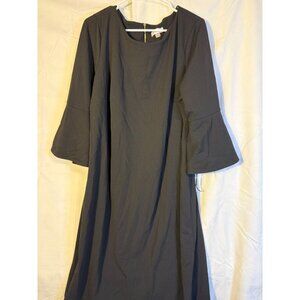 New Calvin Klein Black Classic Dress Womens Plus Size 22W 3X Bell Sleeves Scandi